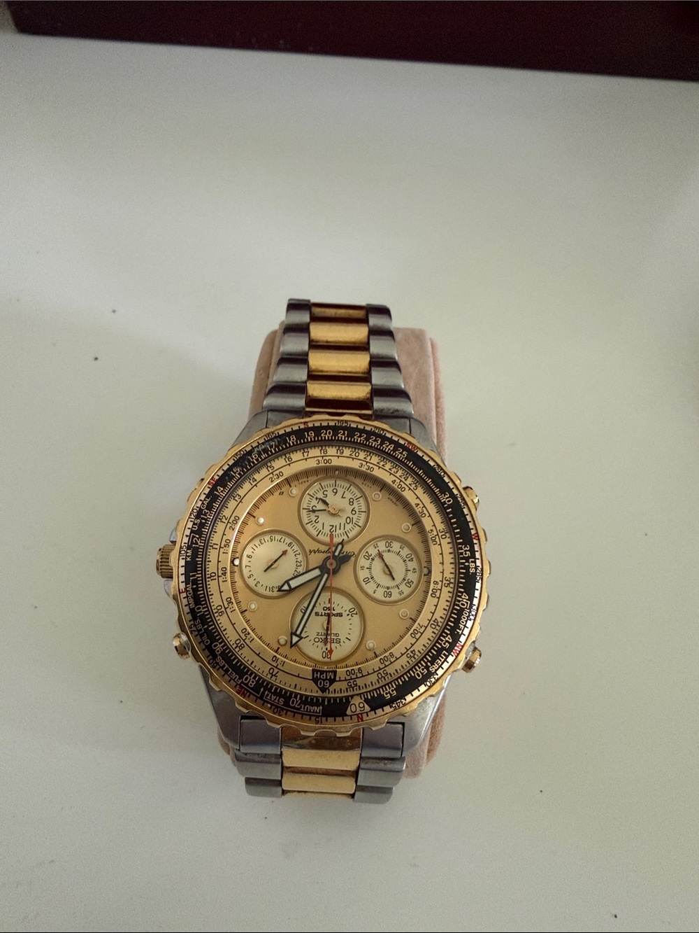 Seiko Two-Tone Gold and Silver Chronograph Bracelet Watch